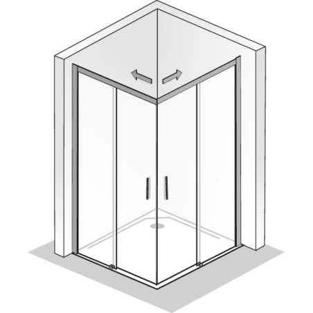 HSK Favorit, Schiebetür 4-teilig bodenfrei