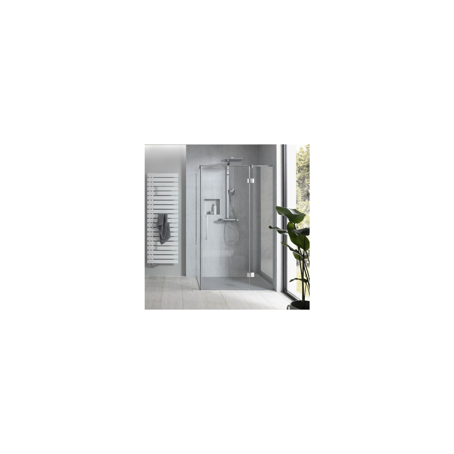 HSK Aperto Pro, Drehtür an Nebenteil mit Seitenwand