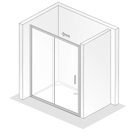 HSK Favorit Plus, Schiebetür in Nische 2-teilig