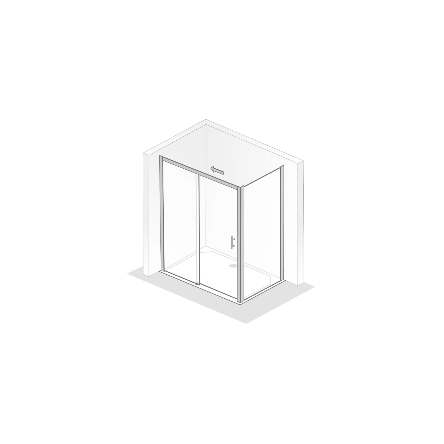 HSK Favorit Plus, Schiebetür 2-teilig mit Seitenwand