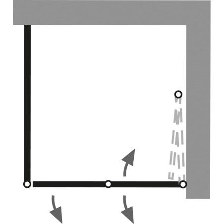 HSK K2, Drehfalttür mit Seitenwand