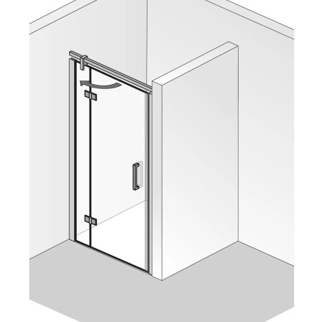 HSK Atelier Plan, Drehtür an Nebenteil in Nische