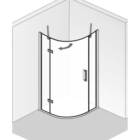 HSK Atelier Plan, Duschkabine für Runddusche 3-teilig