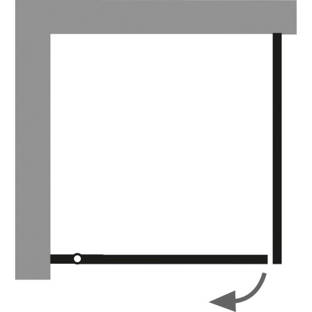 HSK K2, Drehtür an Nebenteil + Seitenwand