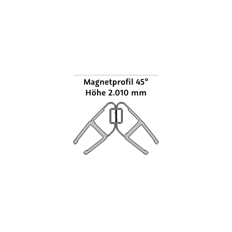 45° Magnetdichtung (6mm) Glas-Glas