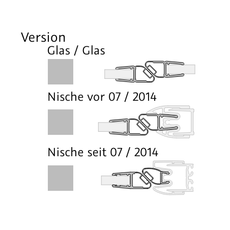 45° Magnetdichtung  (5mm) Glas-Glas