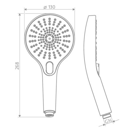 Designhandbrause AquaXPro Rund, Chrom, gebürstet