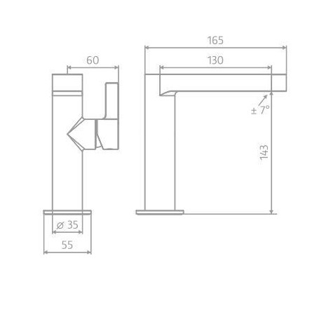 Waschtisch-Einhebelmischer Slim Rund - Chrom (02)