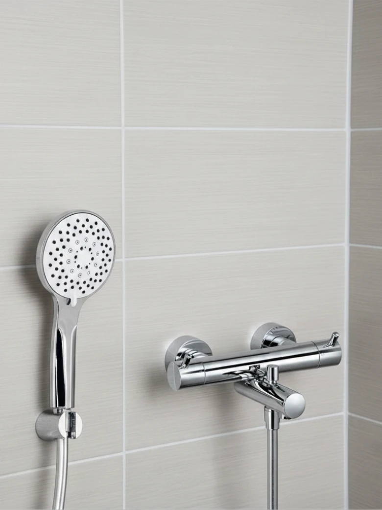HSK Komplett-Set 1.09 Rund – Badewannen-Thermostat mit Handbrause (Chrom)