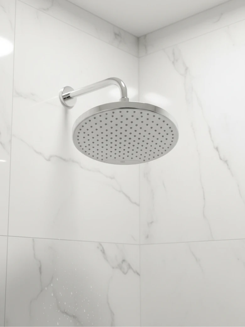 HSK Kopfbrause Slim Rund – ∅ 255 mm (Chrom/Weiß)